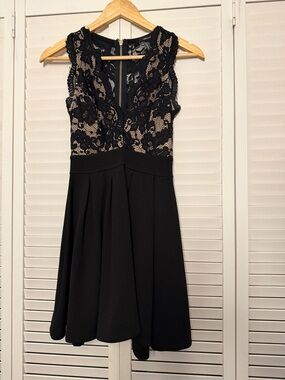 Forever 21 Black Lace and Nude Mini Dress